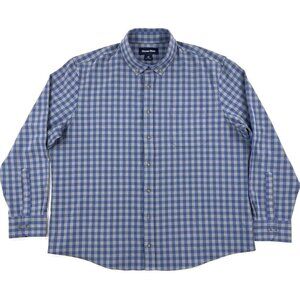 Mizzen Main City Flannel Shirt Mens Size 2XL Blue Plaid Check Classic Fit